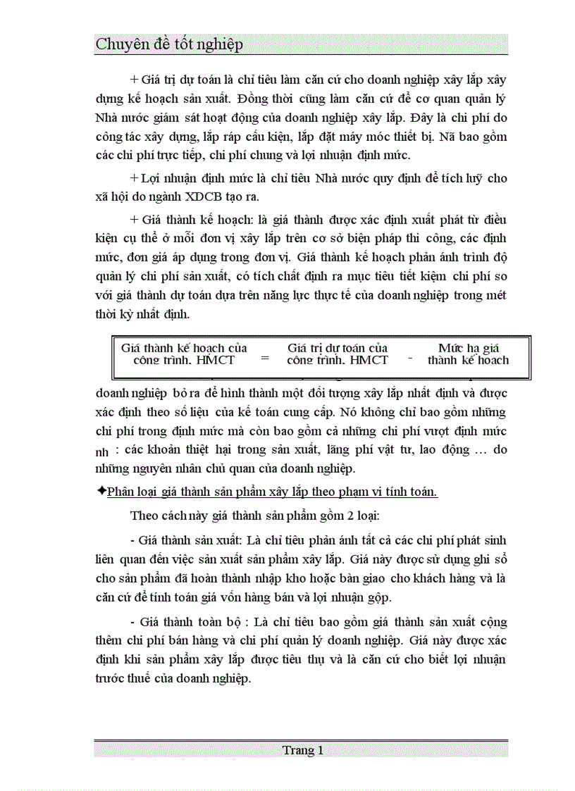 image for page Một số ý kiến đóng góp nhằm hoàn thiện công tác kế toán chi phí và tính giá thành sản phẩm ở xí nghiệp xây lắp I