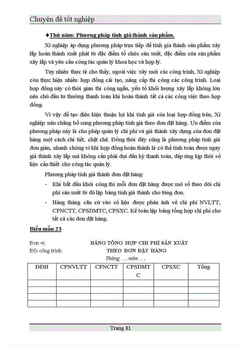 image for page Một số ý kiến đóng góp nhằm hoàn thiện công tác kế toán chi phí và tính giá thành sản phẩm ở xí nghiệp xây lắp I
