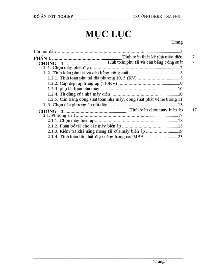 image for page Tính toán dòng điện ngắn mạch và lựa chọn thiết bị của sơ đồ nối điện chính các phương án
