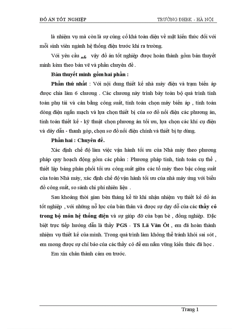 image for page Tính toán dòng điện ngắn mạch và lựa chọn thiết bị của sơ đồ nối điện chính các phương án