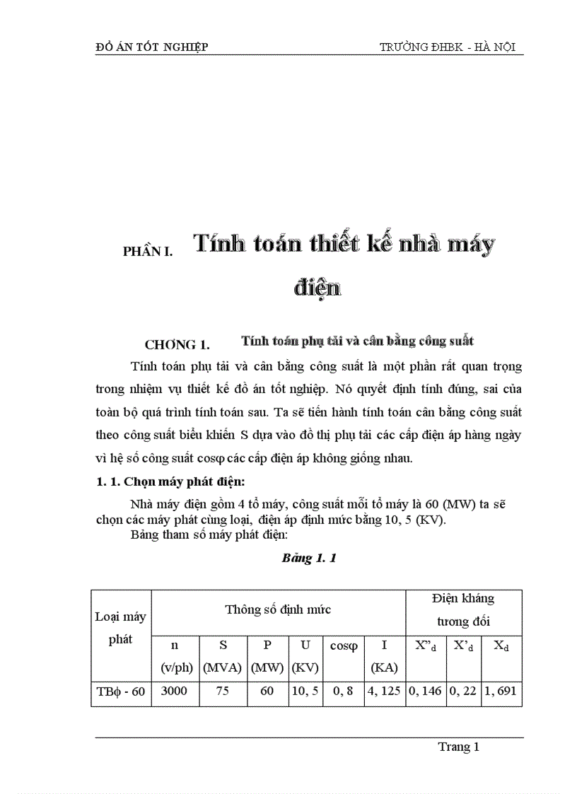 image for page Tính toán dòng điện ngắn mạch và lựa chọn thiết bị của sơ đồ nối điện chính các phương án