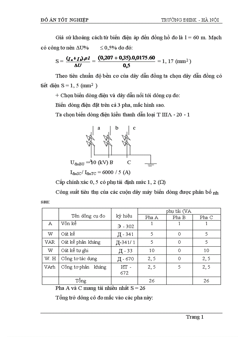 image for page Tính toán dòng điện ngắn mạch và lựa chọn thiết bị của sơ đồ nối điện chính các phương án