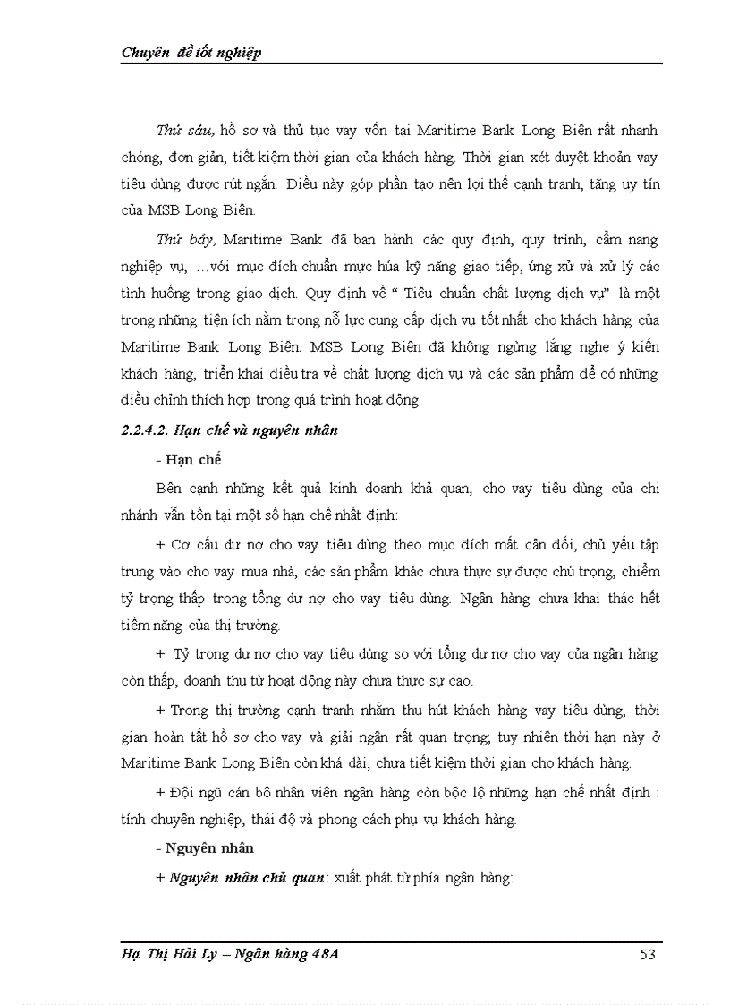 image for page Mở rộng cho vay tiêu dùng tại ngân hàng thương mại cổ phần Hàng Hải chi nhánh Long Biên 1