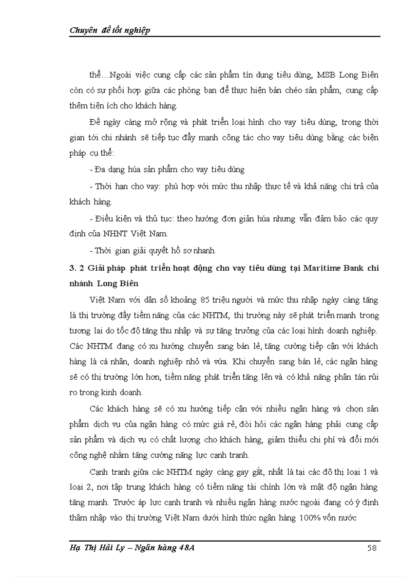 image for page Mở rộng cho vay tiêu dùng tại ngân hàng thương mại cổ phần Hàng Hải chi nhánh Long Biên 1