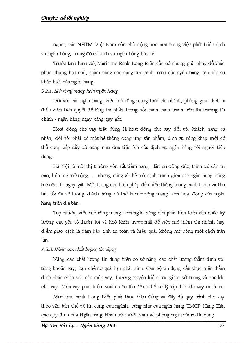 image for page Mở rộng cho vay tiêu dùng tại ngân hàng thương mại cổ phần Hàng Hải chi nhánh Long Biên 1