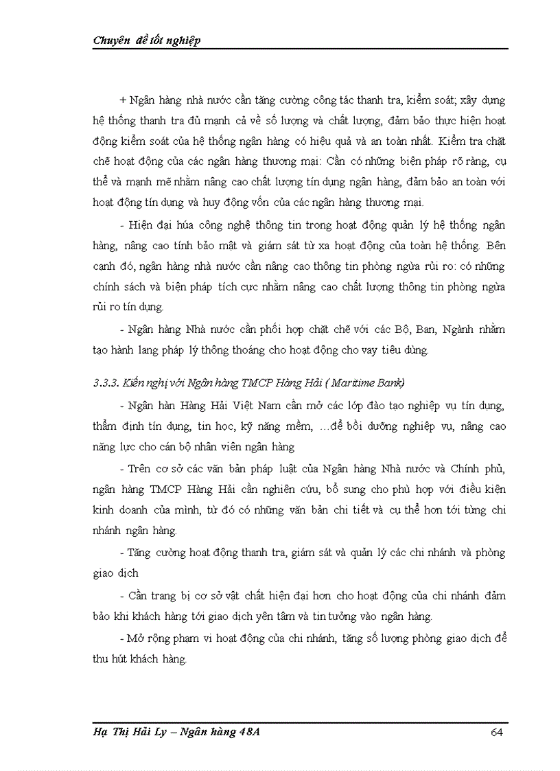 image for page Mở rộng cho vay tiêu dùng tại ngân hàng thương mại cổ phần Hàng Hải chi nhánh Long Biên 1