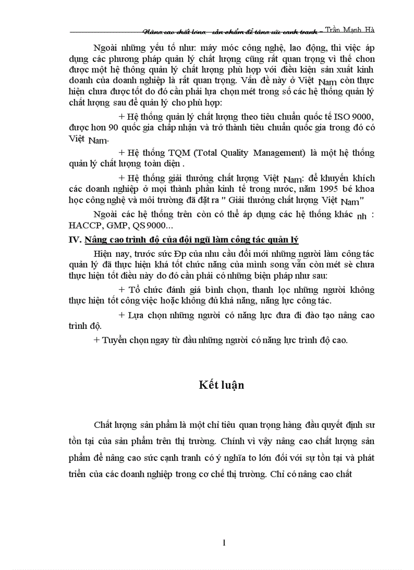 image for page Nâng cao chất lượng sản phẩm để tăng sức cạnh tranh 1