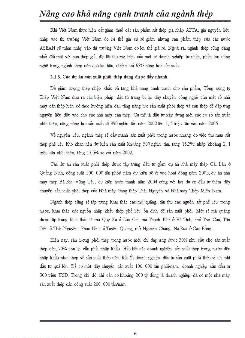 image for page Nâng cao khả năng cạnh tranh của ngành thép nước ta trong qúa trình hội nhập khu vực và quốc tế 1