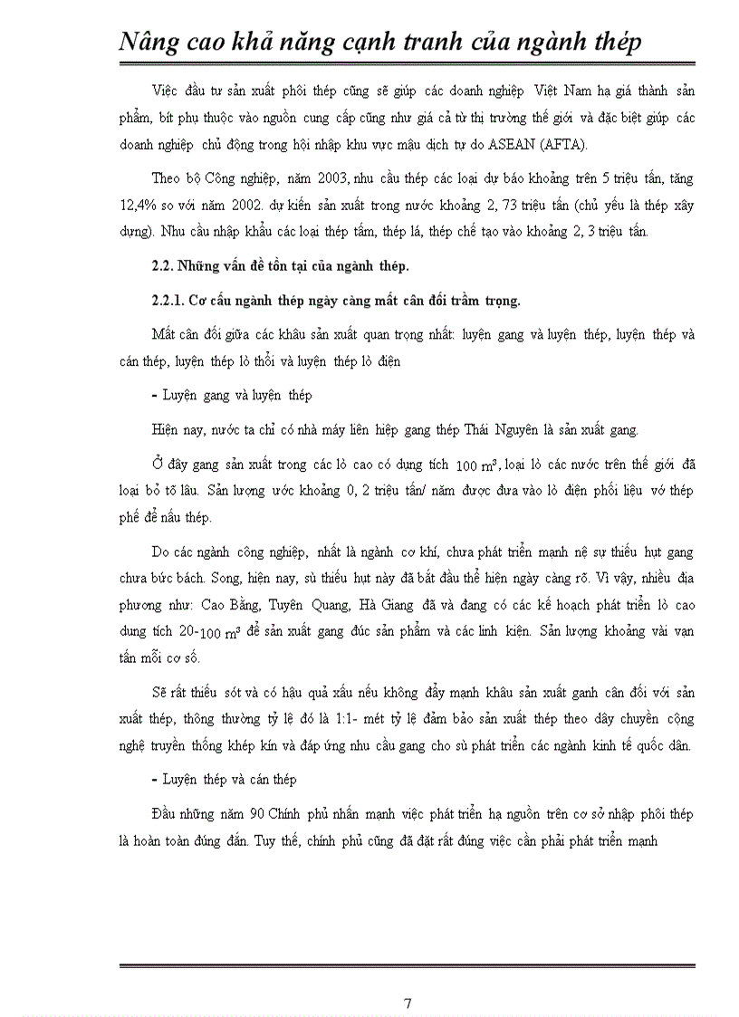 image for page Nâng cao khả năng cạnh tranh của ngành thép nước ta trong qúa trình hội nhập khu vực và quốc tế 1