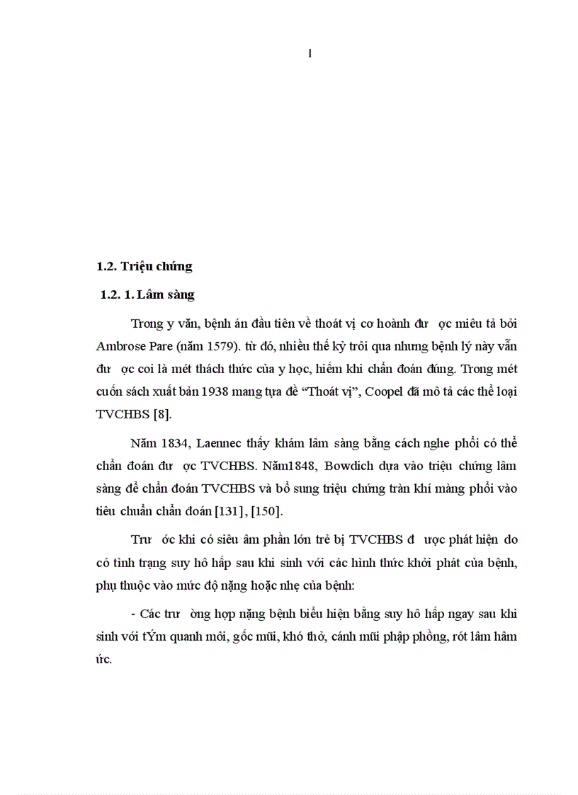 image for page Nghiên cứu một số đặc điểm lâm sàng cận lâm sàng bệnh thoát vị cơ hoành bẩm sinh qua lỗ sau bên ở trẻ em 1