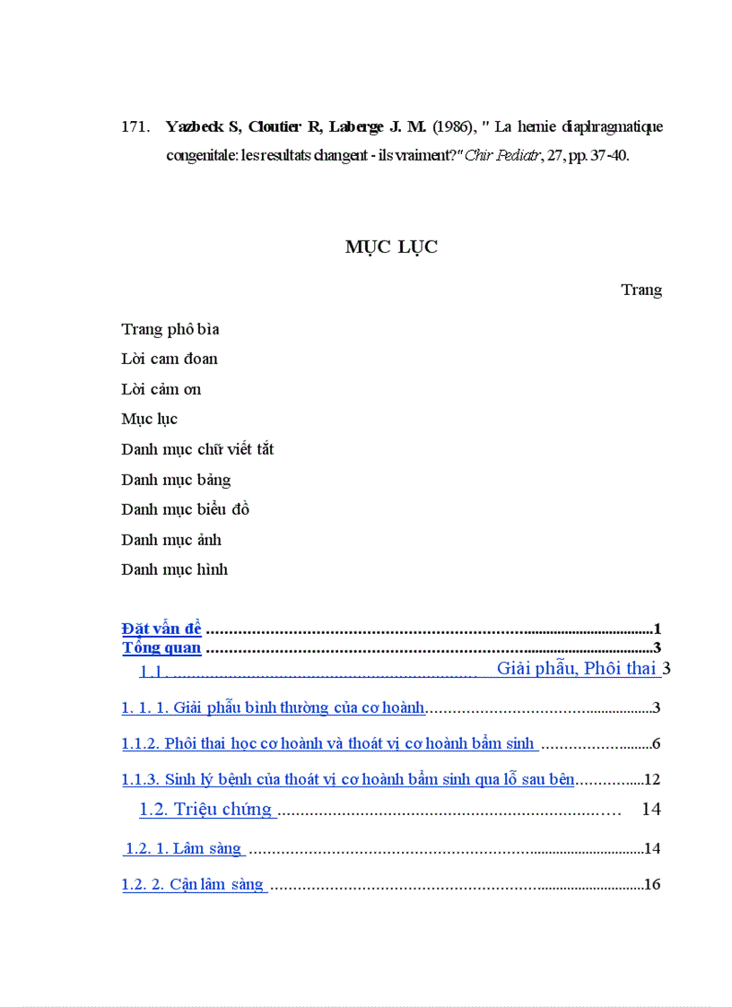 image for page Nghiên cứu một số đặc điểm lâm sàng cận lâm sàng bệnh thoát vị cơ hoành bẩm sinh qua lỗ sau bên ở trẻ em 1