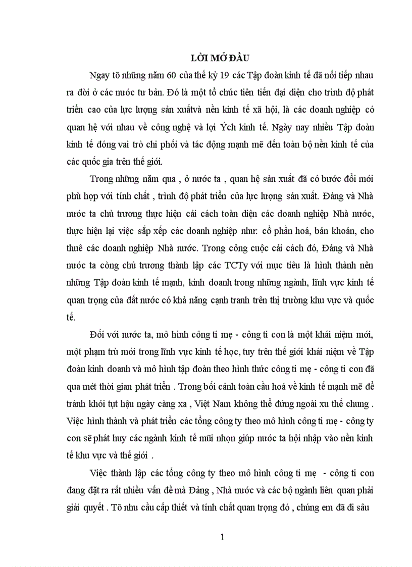 Tính tất yếu khách quan và con đường hình thành công ty mẹ công ty con ở Việt Nam 1