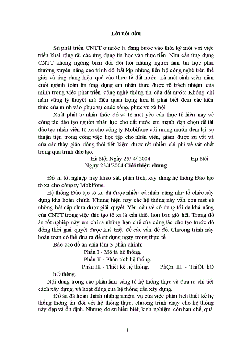 image for page Khảo sát phân tích xây dựng hệ thống Đào tạo từ xa cho công ty Mobifone