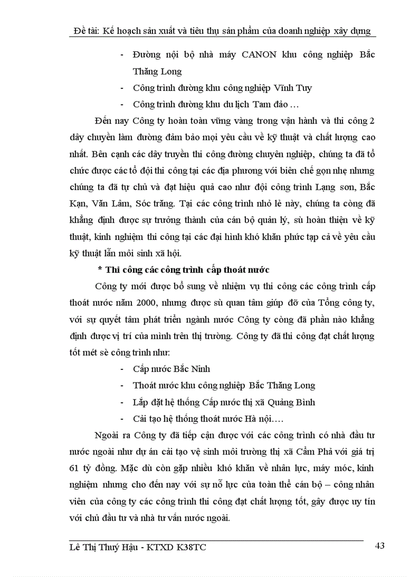 image for page Lập kế hoạch sản xuất và tiêu thụ sản phẩm tại Công ty xây dựng cấp thoát nước và hạ tầng kỹ thuật 1