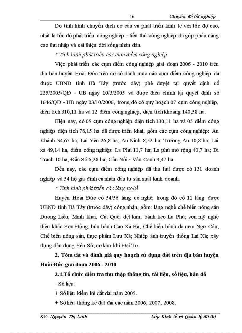 image for page Đánh giá quy hoạch sử dụng đất trên địa bàn Huyện Hoài Đức TP Hà Nội giai đoạn 2006 2010 1