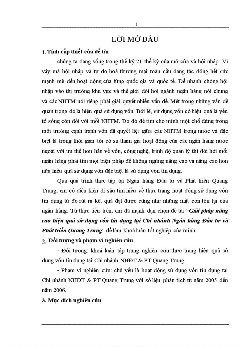 image for page Giải pháp nâng cao hiệu quả sử dụng vốn tín dụng tại Chi nhánh Ngân hàng Đầu tư và Phát triển Quang Trung 1