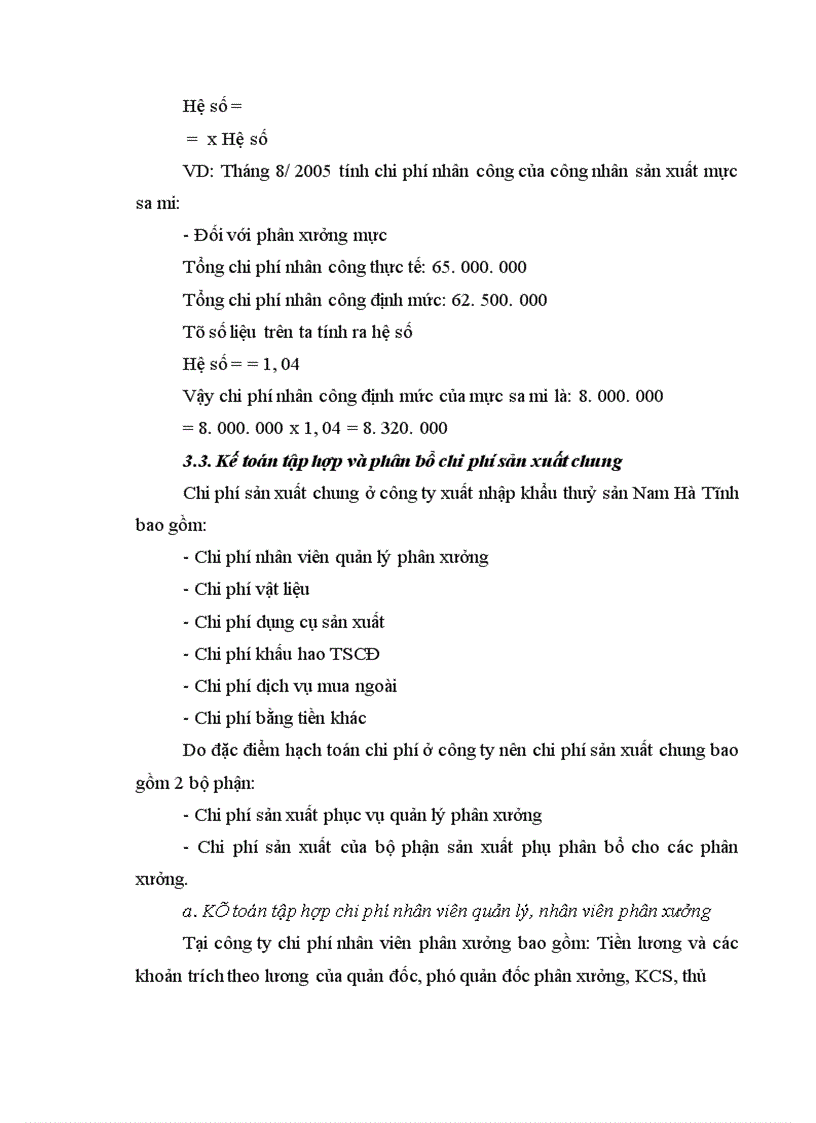 image for page Tổ chức công tác kế toán tổng hợp chi phí sản xuất và tính giá thành sản phẩm ở công ty xuất nhập khẩu thuỷ sản nam Hà Tĩnh 1