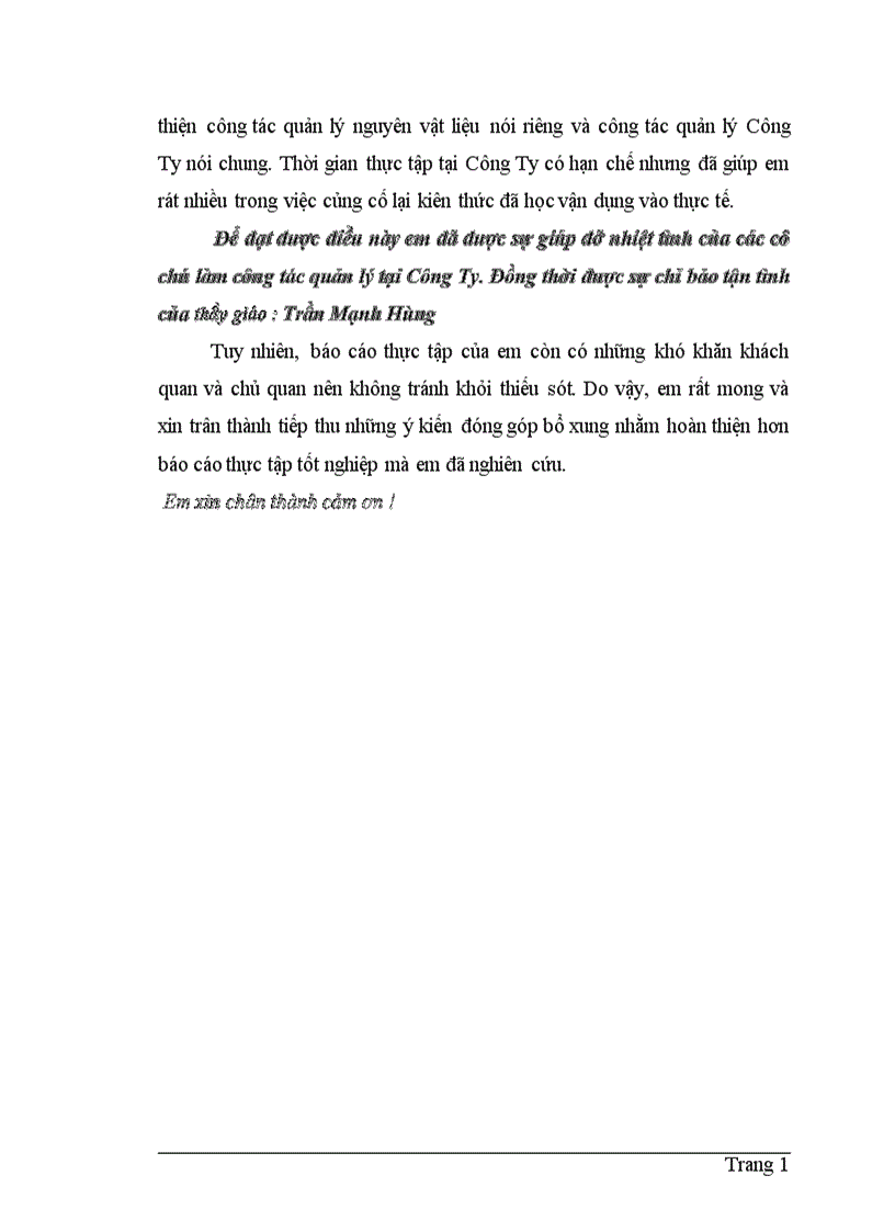 image for page Công tác quản lý nguyên vật liệu ở Công ty cổ phần xây dựng công trình giao thông 118