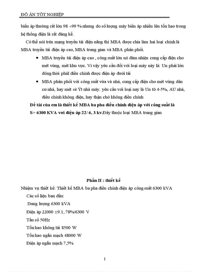 image for page Thiết kế máy biến áp điện lực ba pha ngâm dầu