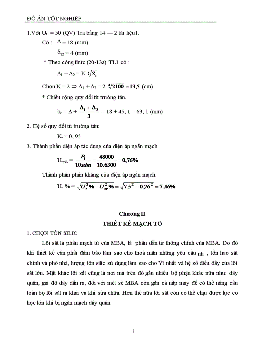 image for page Thiết kế máy biến áp điện lực ba pha ngâm dầu