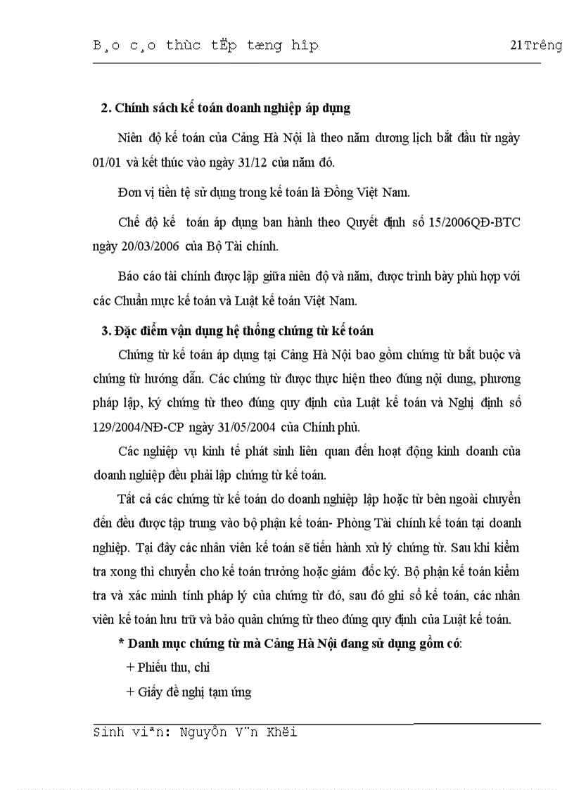 image for page Đặc điểm tổ chức hạch toán kế toán tại Cảng Hà Nội