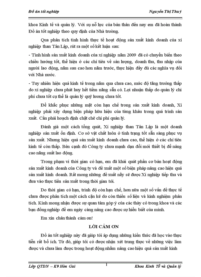 image for page Phân tích thực trạng và đề xuất biện pháp nâng cao hiệu quả sản xuất kinh doanh của Xí nghiệp than Tân Lập 1