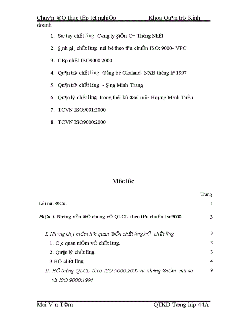 image for page Một số vấn đề về việc chuyển đổi hệ thống quản lý chất lượng theo tiêu chuẩn ISO 9000 phiên bản 1994 sang phiên bản 2000 tại Công ty Điện cơ Thống nhất 1