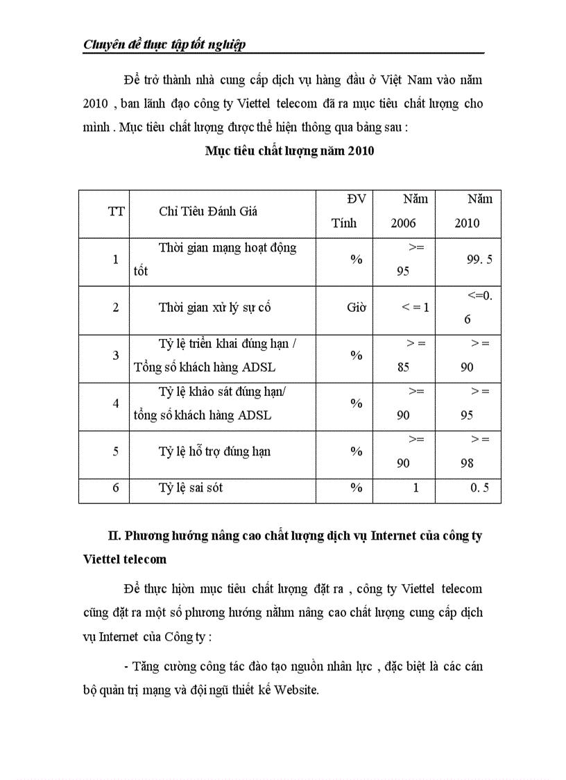 image for page Một số giải pháp nâng cao chất lượng cung cấp dịch vụ Internet tại Công ty viễn thông quân đội Viettel 1