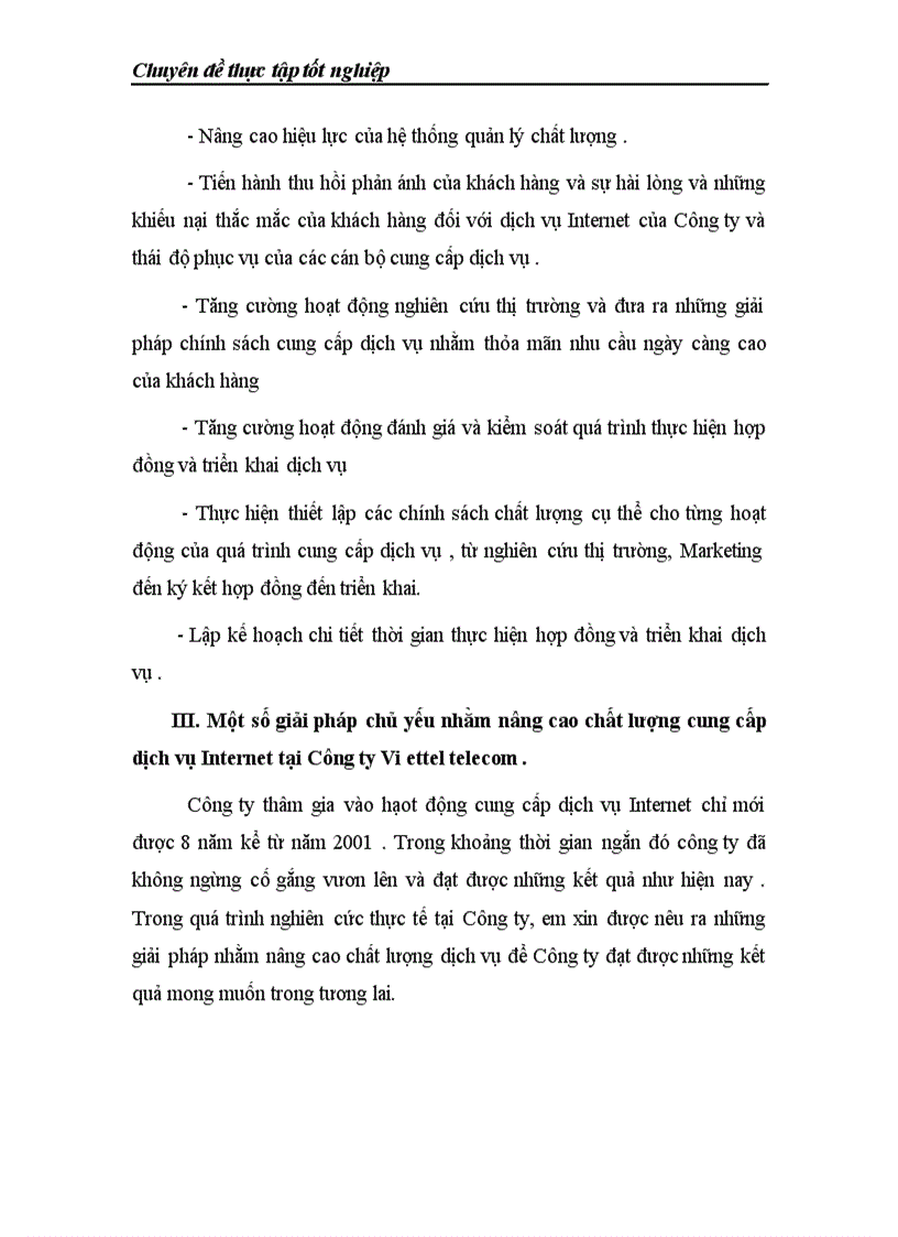 image for page Một số giải pháp nâng cao chất lượng cung cấp dịch vụ Internet tại Công ty viễn thông quân đội Viettel 1