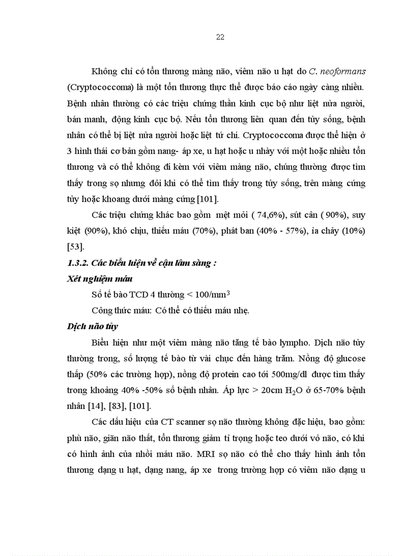 image for page Nghiên cứu đặc điểm lâm sàng cận lâm sàng của viêm màng não do nấm Cryptococcus neoformans ở bệnh nhân HIV AIDS 1
