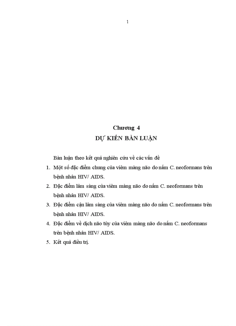 image for page Nghiên cứu đặc điểm lâm sàng cận lâm sàng của viêm màng não do nấm Cryptococcus neoformans ở bệnh nhân HIV AIDS 1