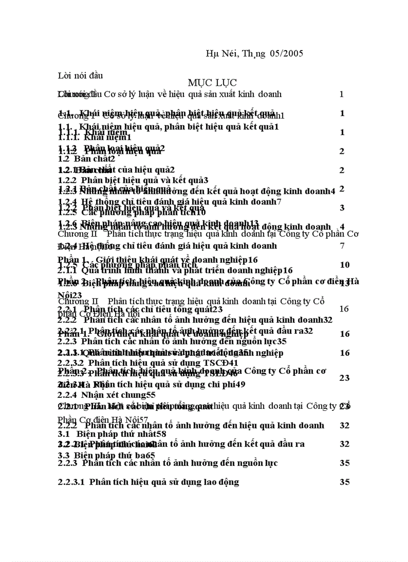 image for page Phân tích và đề xuất biện pháp nâng cao hiệu quả kinh doanh tại Công ty Cổ Phần Cơ Điện Hà Nội 1