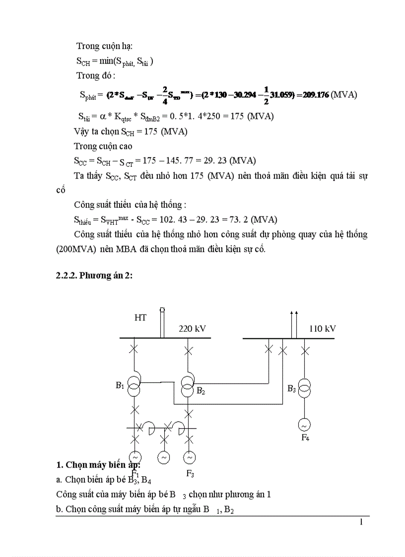 image for page Chọn sơ đồ nối điện chính của nhà máy điện 1