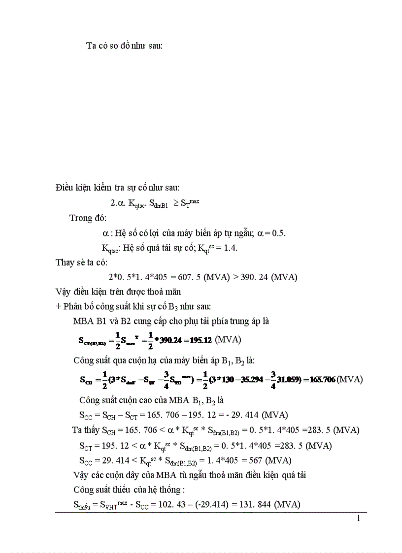 image for page Chọn sơ đồ nối điện chính của nhà máy điện 1