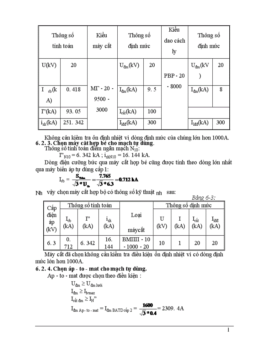 image for page Chọn sơ đồ nối điện chính của nhà máy điện 1