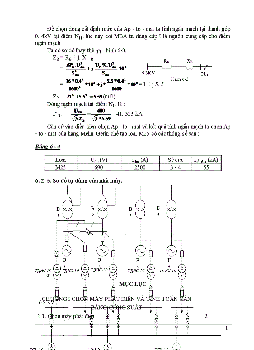 image for page Chọn sơ đồ nối điện chính của nhà máy điện 1