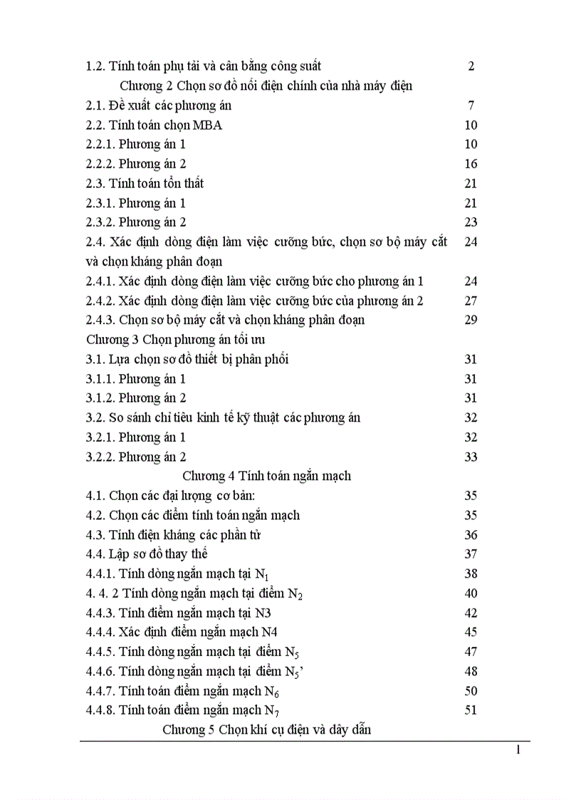 image for page Chọn sơ đồ nối điện chính của nhà máy điện 1