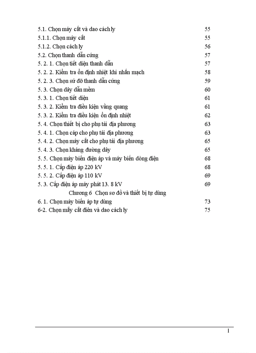 image for page Chọn sơ đồ nối điện chính của nhà máy điện 1
