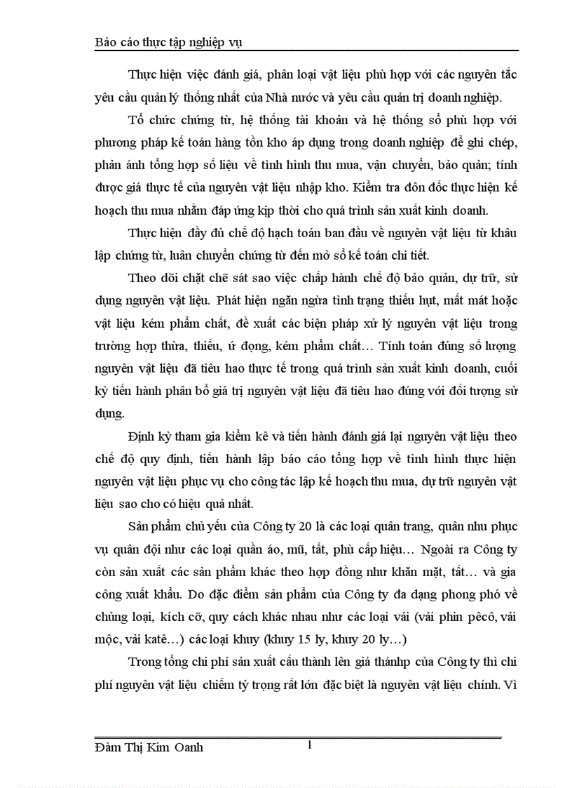 image for page Tổ chức kế toán nguyên vật liệu ở Công ty 20 Tổng cục Hậu cần Bộ Quốc phòng 1