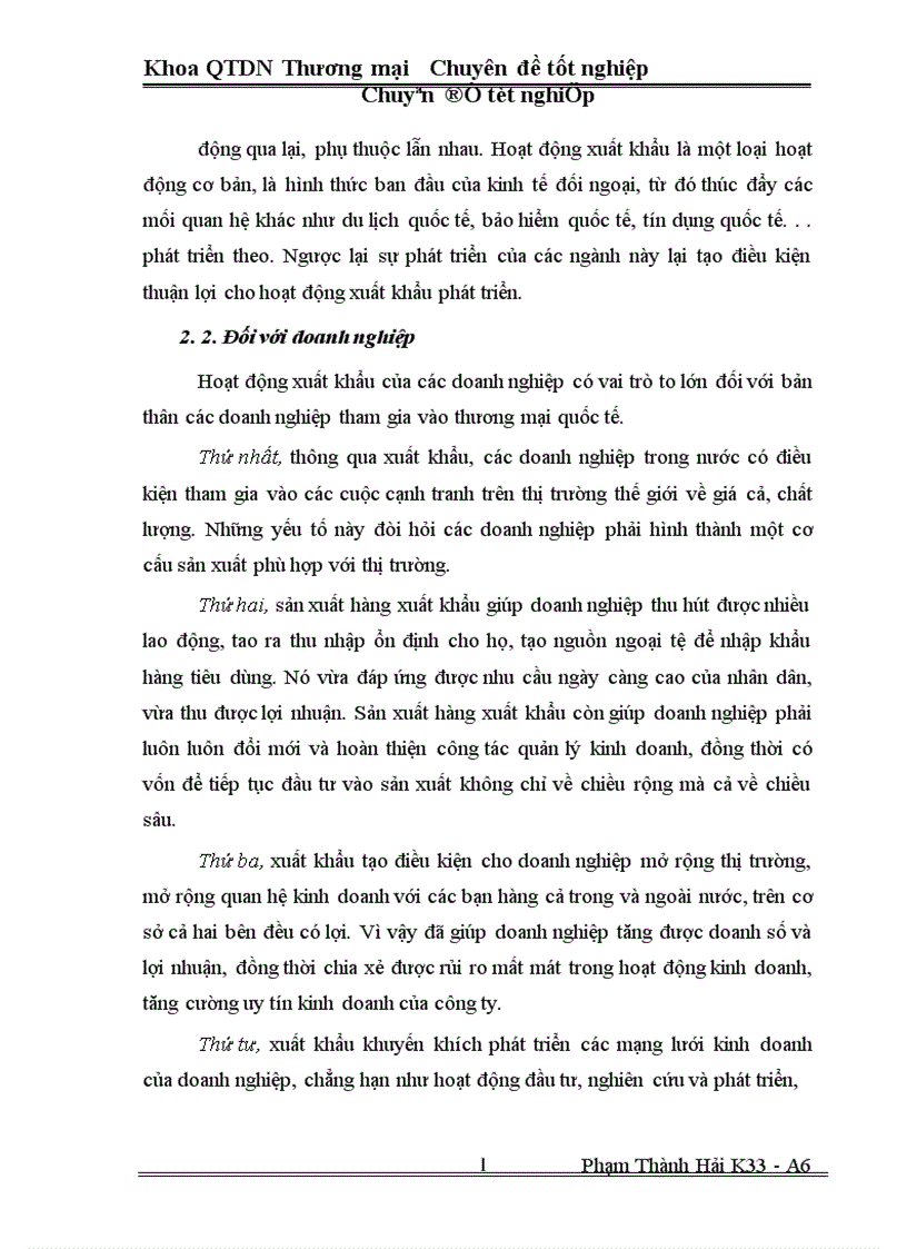 image for page Một số Biện pháp thúc đẩy hoạt động xuất khẩu ở Công ty xuất nhập khẩu Hà Tây