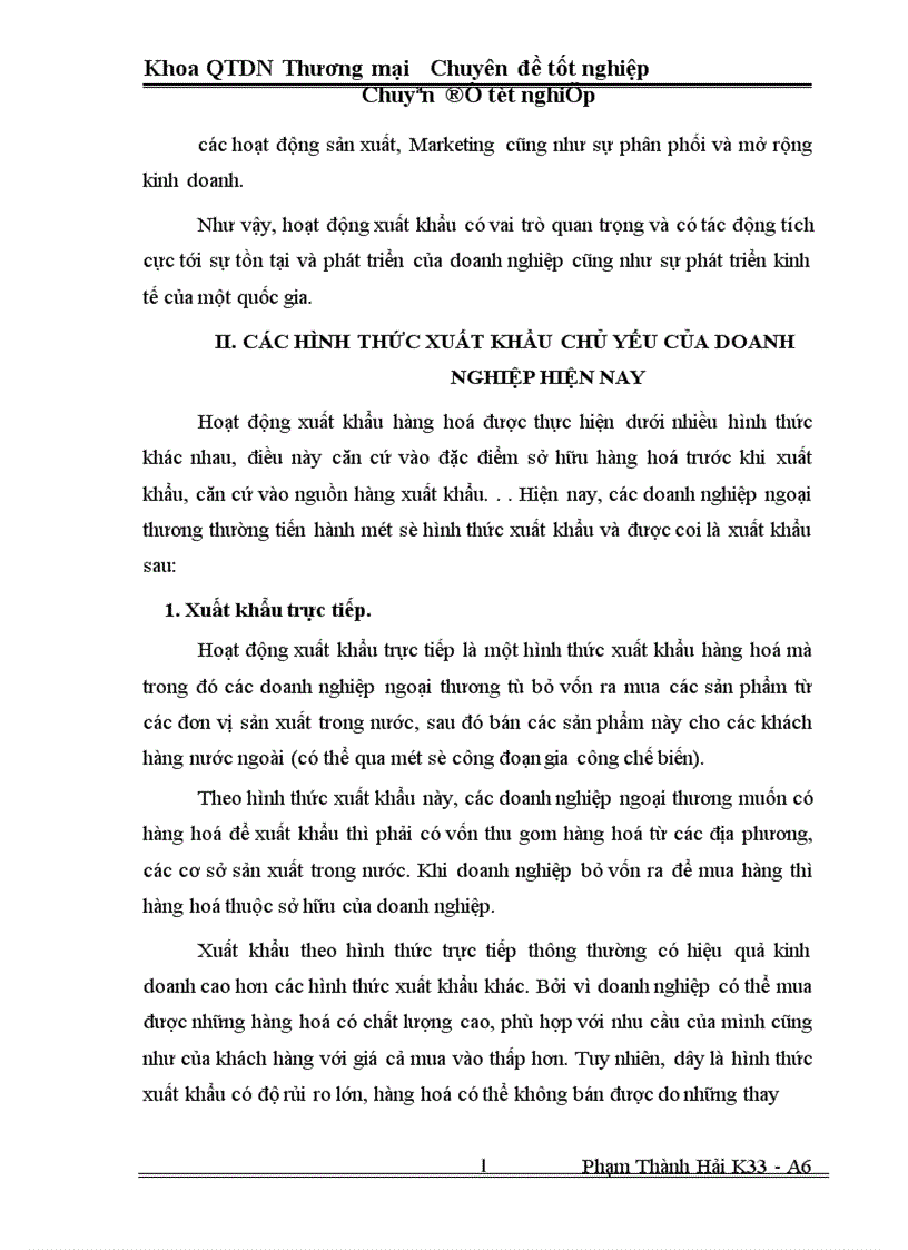 image for page Một số Biện pháp thúc đẩy hoạt động xuất khẩu ở Công ty xuất nhập khẩu Hà Tây