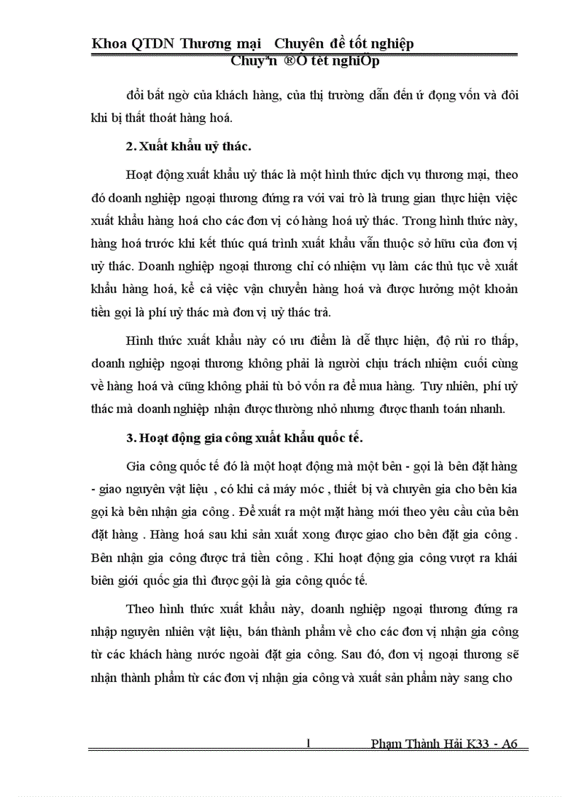 image for page Một số Biện pháp thúc đẩy hoạt động xuất khẩu ở Công ty xuất nhập khẩu Hà Tây