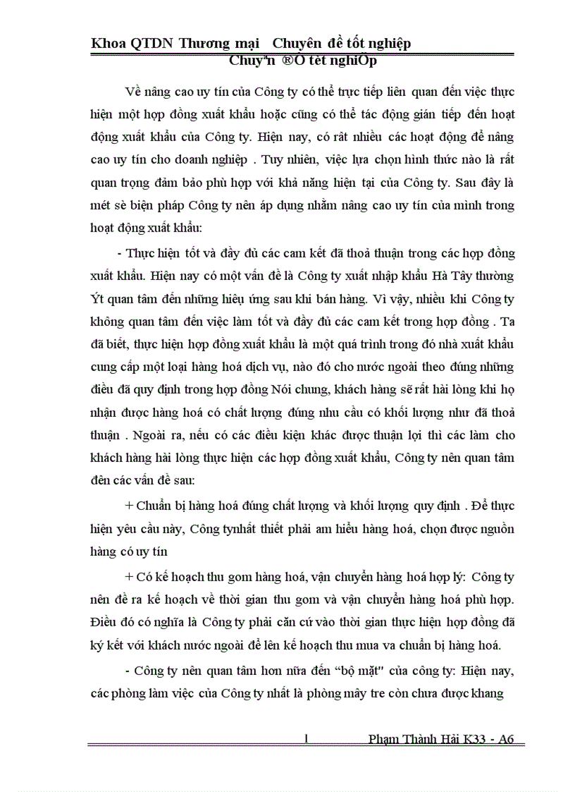 image for page Một số Biện pháp thúc đẩy hoạt động xuất khẩu ở Công ty xuất nhập khẩu Hà Tây