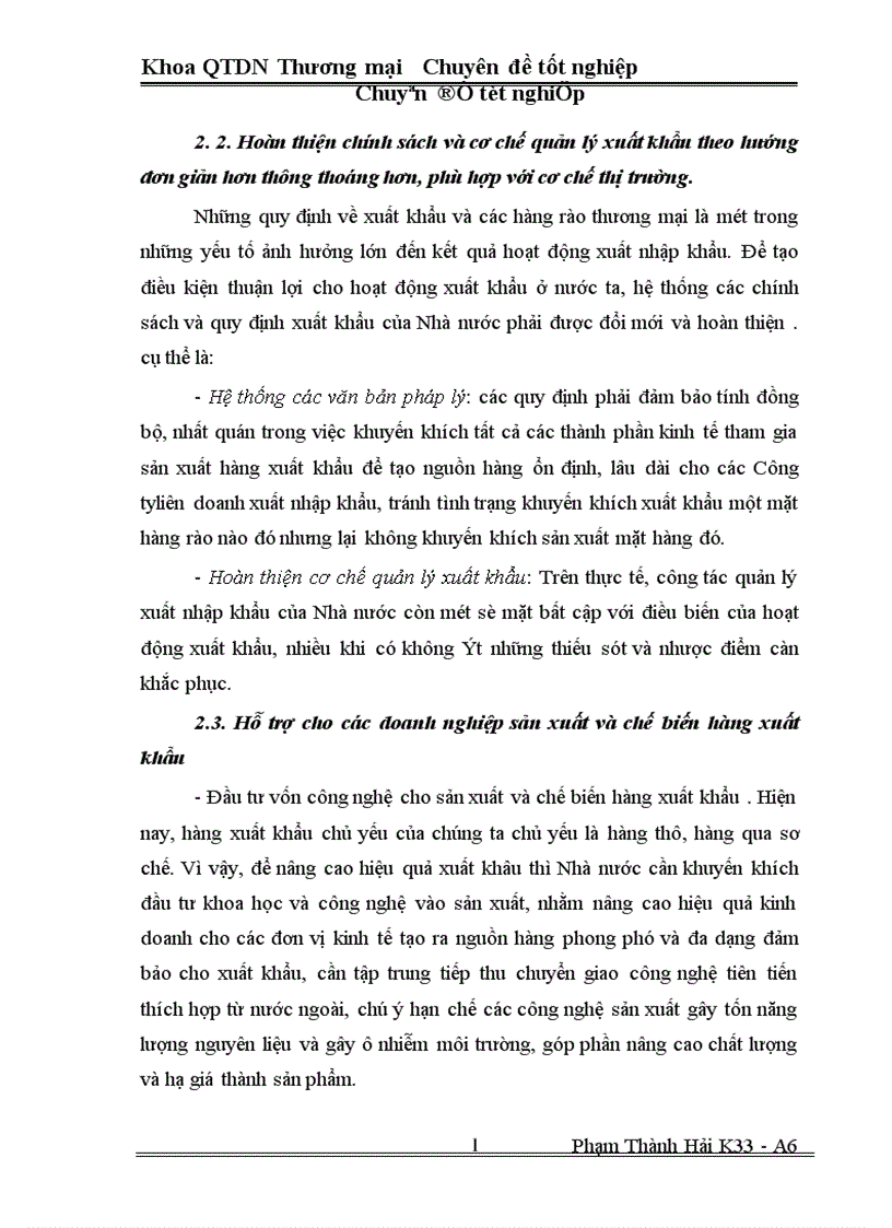 image for page Một số Biện pháp thúc đẩy hoạt động xuất khẩu ở Công ty xuất nhập khẩu Hà Tây