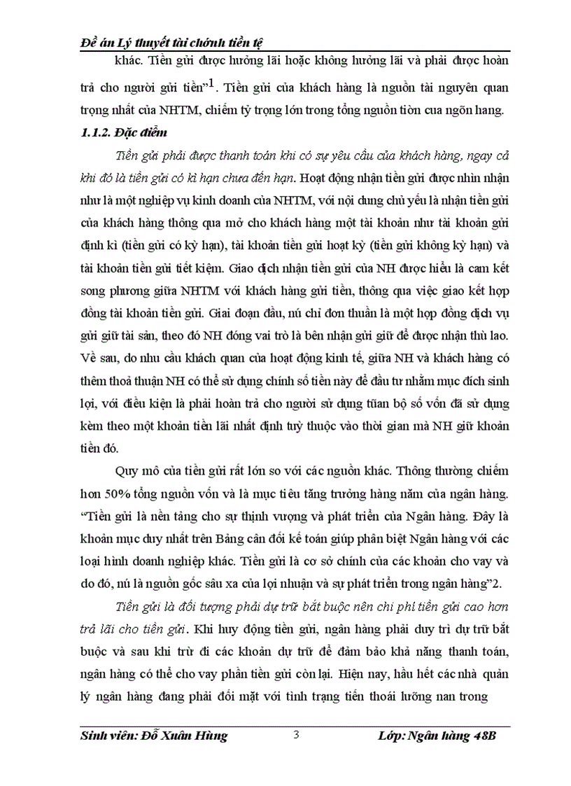 Lý luận và thực trạng quản lý tiền gửi ở các NHTM Việt Nam 1