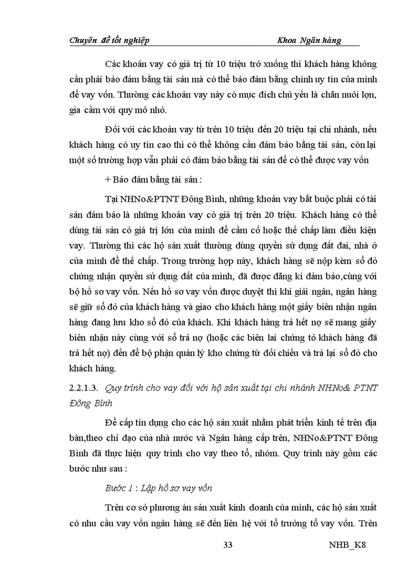 image for page Nâng cao chất lượng tín dụng đối với hộ sản xuất tại NHNo PTNT Đông Bình tỉnh Nam Định