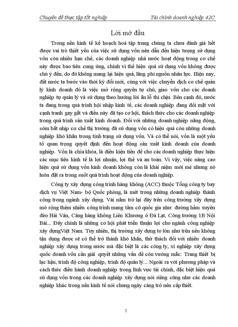 image for page Thực trạng sử dụng vốn tại Công ty xây dựng công trình hàng không 1