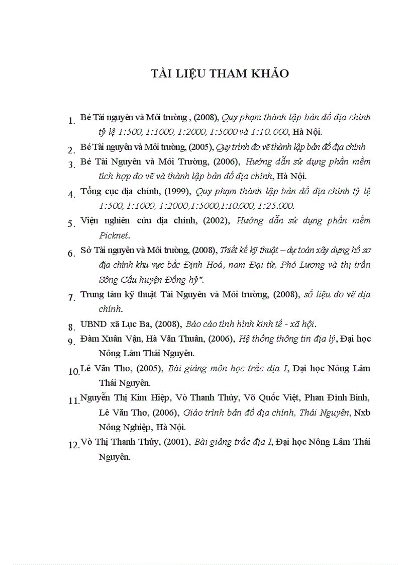 image for page Ứng dụng công nghệ tin học thành lập bản đồ địa chính từ số liệu đo đạc tại xã Lục Ba huyện Đại Từ