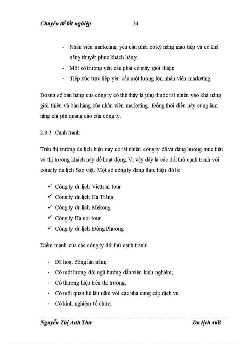 image for page Xây dựng kế hoạch kinh doanh cho chương trình du lịch đi dịp hè dành cho đối tượng khách là các giáo viên trong các trường trung học phổ thông