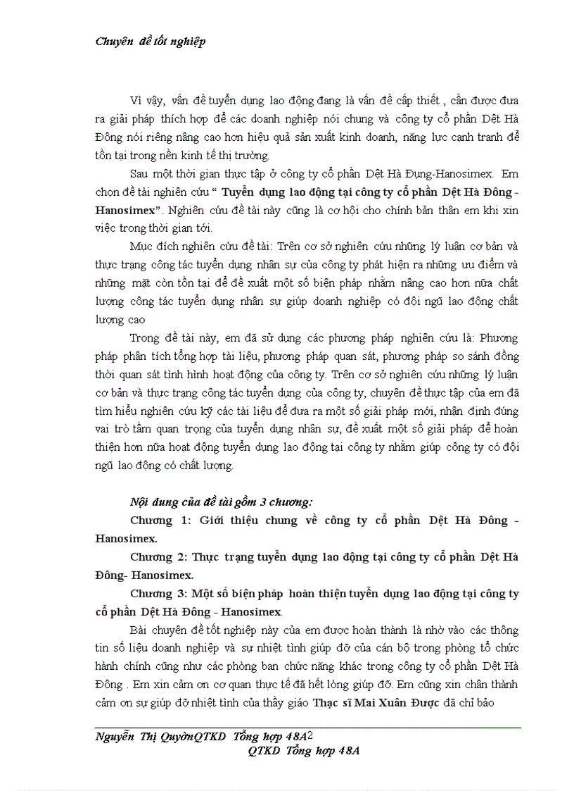 image for page Tuyển dụng lao động tại công ty cổ phần Dệt Hà Đông Hanosimex